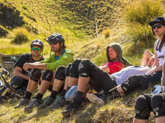Relaxing after an epic QT mountain bike mission