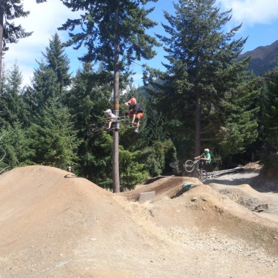 Mountain bikers at Wynyard jump park